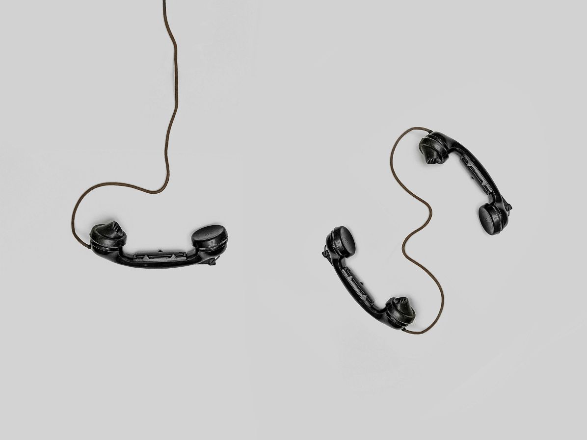 Photo of two old wired phones